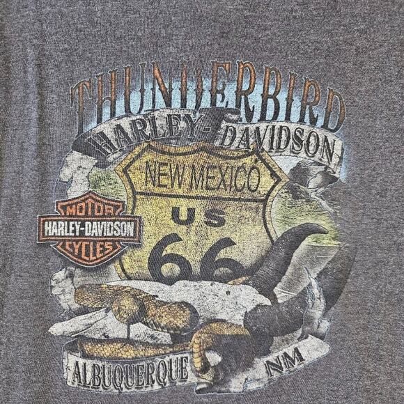 Harley Davidson Albuquerque NM Graphic Tee Mens XL Thunderbird Moto Biker Grunge - Picture 4 of 6